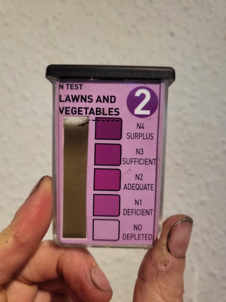 Nitrogen test container showing high nitrogen levels.